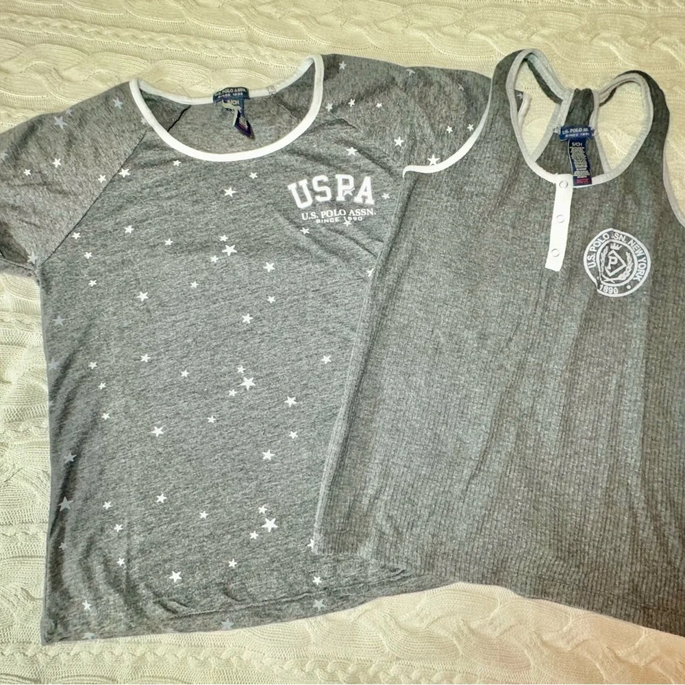 US Polo Assn Gray Star Tee and Tank PJ Tops #1300